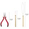 Hair Extension Tool Kit, Bead Device Tool, Silicone Lined Links Beads, Curved Hair Plier, for Tinsel and Feather Hair Extensions or Removal (Black)