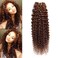 FEEL ME Brazilian Curly Hair Bundles Color 4 Light Brown Brazilian Hair Weave Bundles 100% Unprocessed Kinky Curly Virgin Human Hair Bundles 1 Bundle 100g 10 Inch