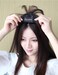50cm Long Seamless Nature Look Clip in Hairpiece with Side-Fringe Extension Forehead Topper for Women with Thinning Hair Wavy Black Brown