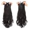 50cm Long Seamless Nature Look Clip in Hairpiece with Side-Fringe Extension Forehead Topper for Women with Thinning Hair Wavy Black Brown