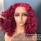 BlackSwern 16inch Curly Synthetic Lace Front Wigs,HD Lace Glueless Wigs Pre Plucked, Big Curly Lace Front Wig For Black women Curly Wig 99j Burgundy