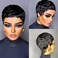Pixie Cut Wig Human Hair Short Bob Wig Short Layered Pixie Cut Wigs for Black Women Brazilian Remy Human Hair Glueless None Lace Front Wig Full Machine Made Black Color