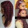 Wig 99J Burgundy Color 13X6 HD Lace Front Wigs Human Hair Pre Plucked With Bleached Knot Deep Curly Wigs for Black Women Wet and Wavy Brazilian Remy Hair Wigs 180% Density 16inch