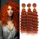18 20 22 Inch Orange Bundles Deep Wave Human Hair Dark Orange Bundles Color 350 Bundles Ginger Orange Deep Wave Bundles Copper Red Double Weft Brazilian Real Remy Hair Extensions