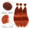 Dark Orange Bundles Color 350 Human Hair Bundles Ginger Orange Straight Bundles 24 26 28 Inch Copper Red Double Weft Brazilian Real Remy Hair Extensions Straight Bundles