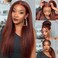 Reddish Brown Kinky Straight Bundles Human Hair Copper Red Brown Bundles Color 33 Human Hair Yaki Straight Bundles 16 16 16 Inch Double Weft Brazilian Remy Hair Extensions for Black Women