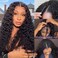 ISEE Hair 22 Inch Water Wave V Part Wig Human Hair No Leave Out Brazilian Glueless Curly Wave Upgrade U Part V Part Wigs for Black Women Human Hair 180% Density Natural Color