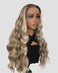 13x6 Synthetic Lace Front Wig Long Wavy 26" Highlight Blonde Glueless Wig for Women Pre plucked HD Lace Free Part Body Wave Frontal Wigs Daily Use