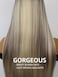 13x6 Lace Front Wig Synthetic Hair Highlight Blonde Balayage Long Straight Synthetic Lace Front Wig with Preplucked Hairline for Women 24inch Daily Wig