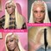 613 Lace Front Wig Human Hair 13x4 Blonde Lace Front Wigs 18Inch 210% Density 613 HD Lace Frontal Wig for Women 12A Brazilian Straight Human Hair Wig Glueless Wigs Pre Plucked with Baby Hair