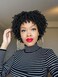 Short Afro Kinky Curly Bob Lace Front Wigs Human Hair 13x4 Kinky Curly Lace Frontal Wigs for Black Women Brazilian Virgin Human Hair Pre Plucked with Baby Hair 150 Density Natural Color 12 Inch