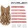 Invisible Wire Hair Extensions - 18 Inch Halo Hair Extension Long Wavy Synthetic Hairpiece with Transparent Wire Adjustable Size, 4 Secure Clips for Women(Golden Blonde Mix Bleach Blonde Highlights)