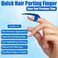 Hair Parting &amp; Sectioning Ring - Stainless Steel Finger Tool For Braiding Hair Pick for Precise Durable Dreadlocks Wig Quick Installation of Human Hair Extensions Styling Tools (Blue)