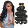 26 28 30 Inch Black Hair Bundles Body Wave Human Hair 3 Bundle Real Unprocessed Virgin Hair Extensions For Black Women Brazilian Remy Hair Natural Black Color 3 Bundle
