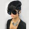 Short Pixie Cut Wig for Black Women Bob wig Human Hair Wig Guleless Pixie Wig with Bangs None Lace Front Wig Layered Full Machine Made Wig 1B Color