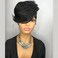 Short Pixie Cut Wig for Black Women Bob wig Human Hair Wig Guleless Pixie Wig with Bangs None Lace Front Wig Layered Full Machine Made Wig 1B Color