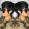 Short Bob Wigs for Black Women Human Hair Pixie Cut Wig with Bangs Glueless Short Pixie Wig Layered None Lace Front Wig Full Machine Made 1B Color
