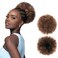 Afro Puff Ponytail for Black Women Kinky Curly Ponytail Hair Ombre Brown Synthetic Hair Bun Extensions Hairpieces Updo Hair With Two Clips (1BT27)