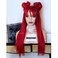 Maycaur Red Wigs for Women, Long Red Wig with Bangs - Straight Glueless Synthetic Hair Wigs Heat Resistant Women's Wig