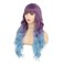 Purple to Blue Long Curly Wigs for Women Ombre Blue Synthetic Hair Natural Looking Wavy Wig (Purple/Blue)