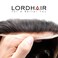 Lordhair Toupee for Men European human hair Full French Lace Hairpieces，Base Size 8x10 inch Hair Replacement System for Men Natural Hairline Human Hair Wig #1B Off Black