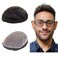 Lordhair Toupee for Men European human hair Full French Lace Hairpieces，Base Size 8x10 inch Hair Replacement System for Men Natural Hairline Human Hair Wig #1B Off Black
