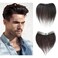 Frontal Hairpiece for Men Dark Brown Hair Extension Hairline Loss Straight Tape in Human Hair Toppers Replacement Toupee (0.78"x6.3", 6", Dark Brown)