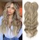 Hair Toppers for Women 18 inch Wavy Curl Hair Topper for Women Synthetic Hair Pieces for Women with Thinning Hair Clip In Hair Topper Wiglets with Fringe (Ash Blonde)