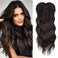 Hair Toppers for Women 18 inch Wavy Curl Hair Topper for Women Synthetic Hair Pieces for Women with Thinning Hair Clip In Hair Topper Wiglets with Fringe (Natural black with Hihglights)