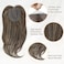 UDU Hair Toppers for Women for Thin Hair Highlights Synthetic Fiber Hair Toppers Hair Pieces for Women Ladies Ash Brown Muti-layer Long Straight Wavy Clip in Wiglets with Fringe bangs