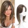 UDU Hair Toppers for Women for Thin Hair Highlights Synthetic Fiber Hair Toppers Hair Pieces for Women Ladies Ash Brown Muti-layer Long Straight Wavy Clip in Wiglets with Fringe bangs