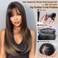 Angels Beauty Hair Toppers for Women Real Human Hair, 360&deg; 3D Cover French Bangs Hair Clip(Dark Brown, 3D 6 * 8 French Bangs)