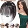 Angels Beauty Hair Toppers for Women Real Human Hair, 360&deg; 3D Cover French Bangs Hair Clip(Dark Brown, 3D 6 * 8 French Bangs)