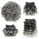 4 Pieces Set Afro Puff Drawstring Ponytail Extensions with 3 Bangs Pineapple Hair for Black Women Synthetic Short Kinky Curly Ponytail Bun with Big Bangs Hairpiece Pony Tail T1B/grey