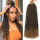 18 Inch Passion Twist Hair, Water Wave Crochet Hair for Women Ombre Blonde Passion Twist Crochet Hair Long Bohemian Synthetic Curly Braiding Hair Extensions Passion Twists Braiding Hair (7pcs,1B/27)
