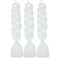 Herina White Braiding Hair Extensions 3pcs Fake Braids White Color For Bubble Braids Jumbo Braiding Hair White Braiding Hair For Women(3pc/pack)