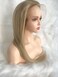 13x4 Straight Highlight Lace Front Human Hair Wig Transparent Lace Wig Ombre 8/613 (24inch)
