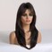 HAIRCUBE Long Dark Brown with Highlights Wigs for Women Synthetic Curly Wavy Hair Wig for Daily