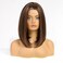 HAIRCUBE Short Wigs for Women,Brown Bob Wig Shoulder Length Synthetic Wig Heat Resistant Hair for Daily Party Use 16 Inches(Brown Mixed Blonde)
