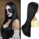 Long Black Wig Straight Hair, Synthetic Heat Resistant Fiber Wig Natural Black Color 26 inch 180% Density Daily and Cosplay Wigs for Women Festival Costume Party Wig