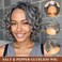 12" Glueless Wavy Bob Wigs Salt and Pepper Human Hair Wigs Pre Plucked Grey Short Bob Wig Water Wave Lace Front Wig Pre Cut 5x5 Closure HD Gray Human Hair Wig for Women