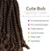 Niseyo Pre twisted Bob Spring Twist Hair 6 Inch 7 Packs Short Pre-looped Crochet Braid (T30/Ombre Medium Dark Brown)