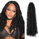 BOHOBABE 18 Inch Light Weight Butterfly Locs Crochet Hair 8 Packs Long Black Distressed Butterfly Faux Locs Crochet Hair, 1B