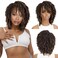 HANNE Dreadlock Wig Short Twist Wigs for Black Women and Men Afro Curly Synthetic Wig Faux Locs Braided Crochet Hair Wig (1B/30#)