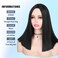 HANNE Natural Black Shoulder Length Bob Wig for Women Short Straight Hair Middle Part Heat Resistant Bob Wigs for Daily Use or Party (Black)