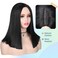 HANNE Natural Black Shoulder Length Bob Wig for Women Short Straight Hair Middle Part Heat Resistant Bob Wigs for Daily Use or Party (Black)