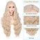 HANNE long Blonde Wig Middle Part Ash Blond Long Wavy Wigs Heat Resistant Platinum Blonde Wig for White Women (Blond Wavy Wig)