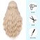 HANNE long Blonde Wig Middle Part Ash Blond Long Wavy Wigs Heat Resistant Platinum Blonde Wig for White Women (Blond Wavy Wig)