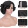 HANNE Short Curly Bob Wigs for Black Women Side Part Synthetic Wigs Body Wave Short Wigs Curly Hair Heat Resistant Loose Wave Black Women Wigs (Natural Black)