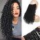 Curly Hair Extensions Invisible Wire Hair Extensions with Transparent Wire Adjustable Size 3 Secure Clips Long deep Secret Synthetic Curly Braiding hair